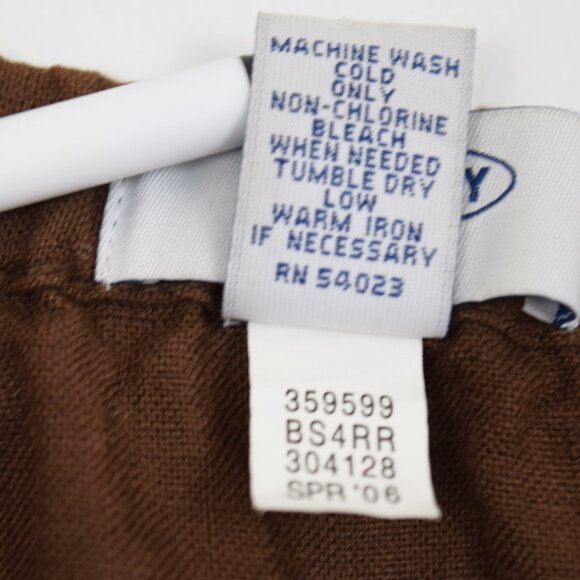 Old Navy Linen Skirt Women 12 Brown Midi Tier Ruffle Hemline Drawstring Waist - Picture 6 of 6